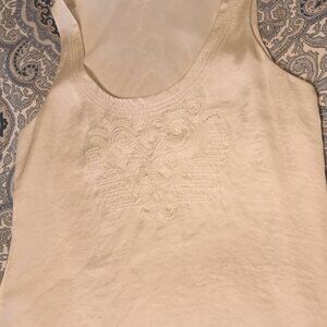 Creme fully lined silky top XS